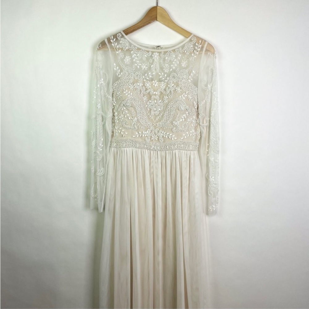 BHLDN Sinclair Dress Wedding Off White Size 12 Anthropologie Blush